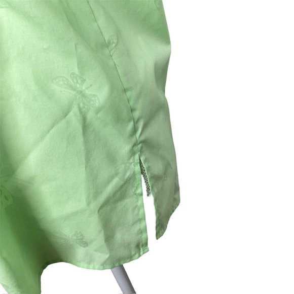 Foxcroft Women's Wrinkle Free Long Sleeve Butterfly Button Shirt 8P Mint Green - Picture 4 of 10